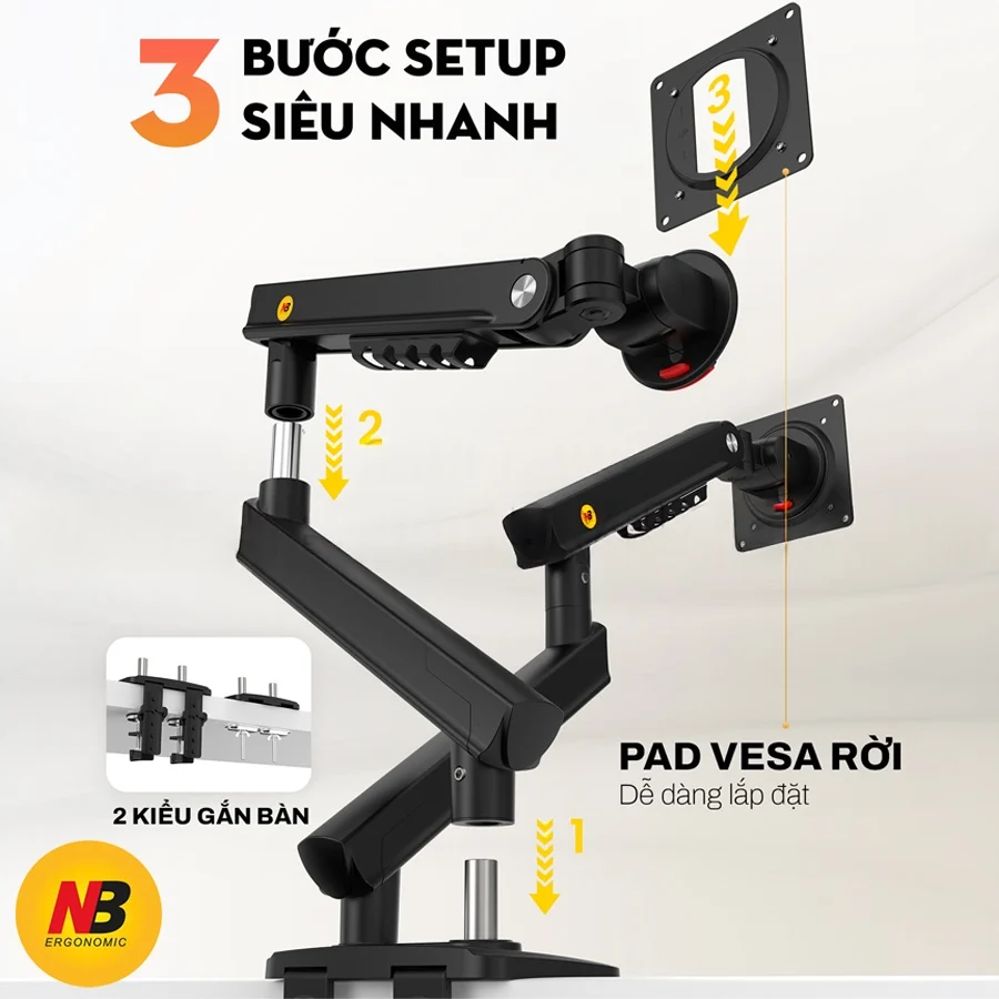 Giá Treo 2 Màn Hình North Bayou A5 C (17-32 inch) - ảnh 5