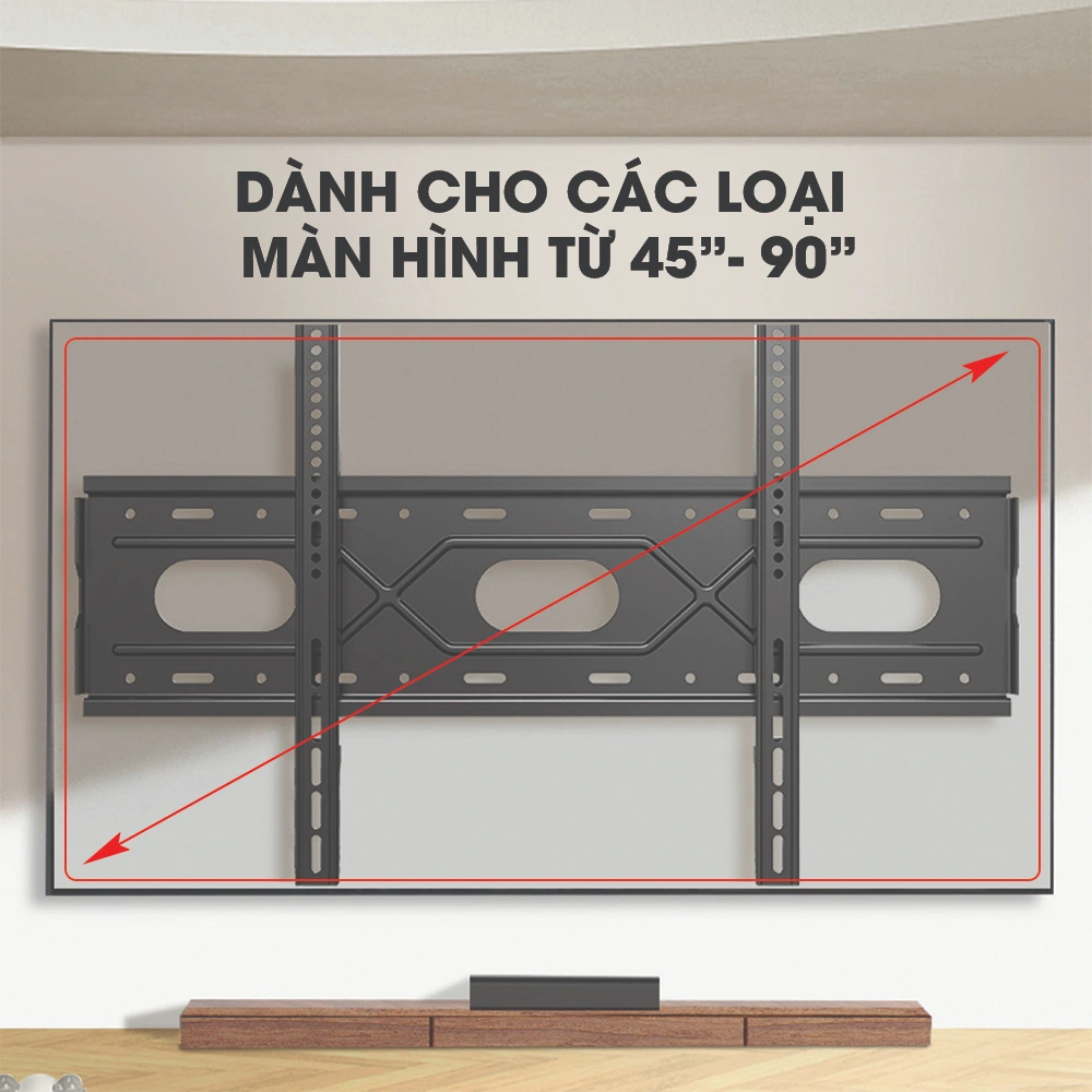 Giá Treo Tivi Thẳng Sát Tường B88 45-90 inch - ảnh 5