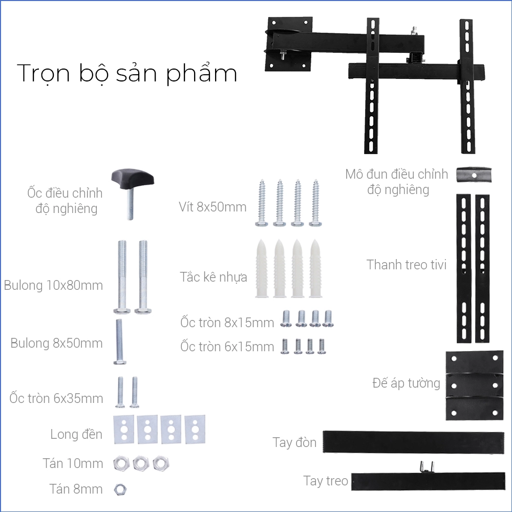 Giá Treo Tivi Góc Xoay 26 inch - 55 inch - ảnh 5