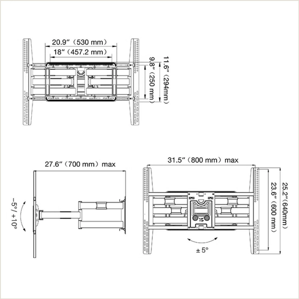 Giá Treo Tivi Xoay NB SP5 75-110 inch - ảnh 6