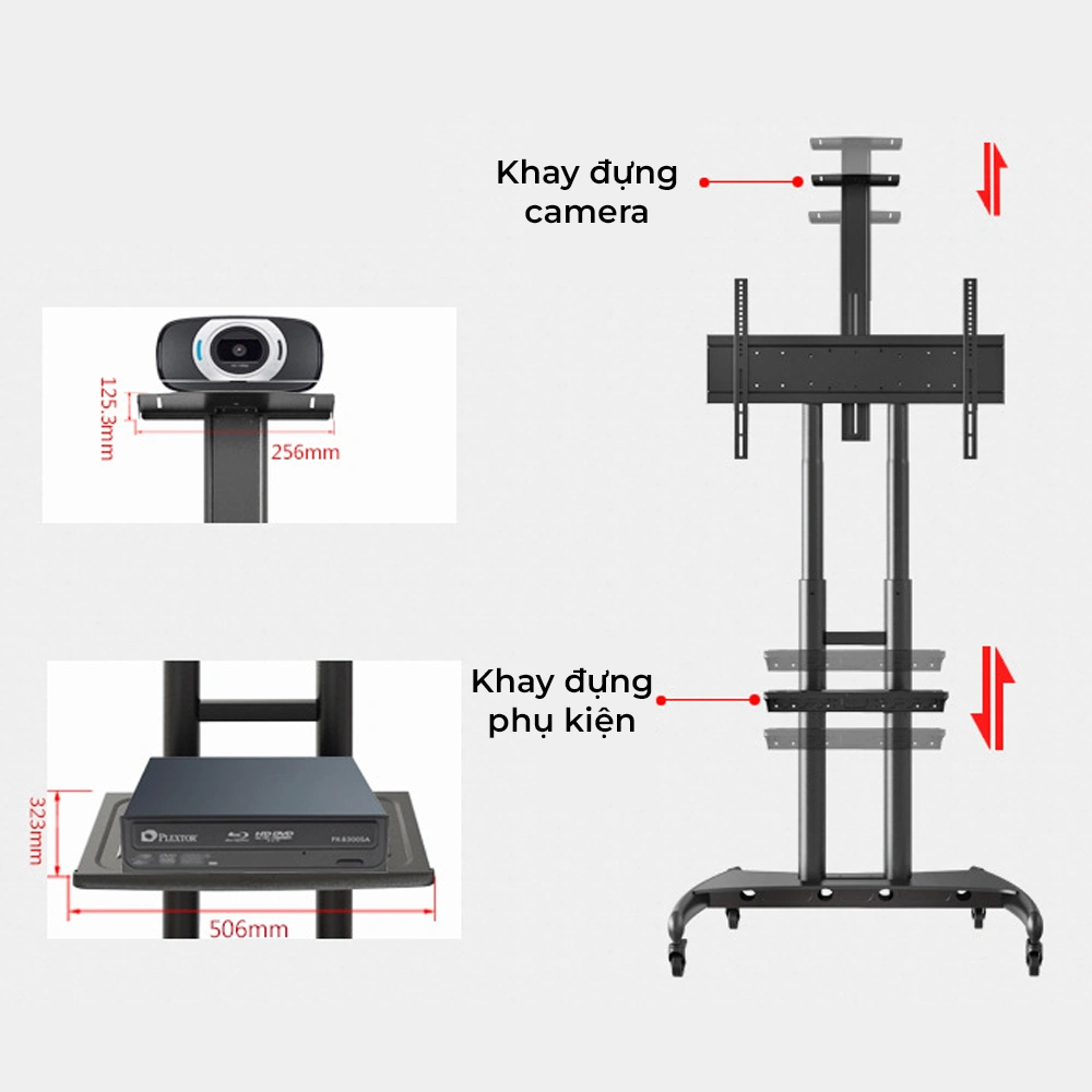 Gi&aacute; Treo Tivi Di Động Ava1800 40-90 inch
