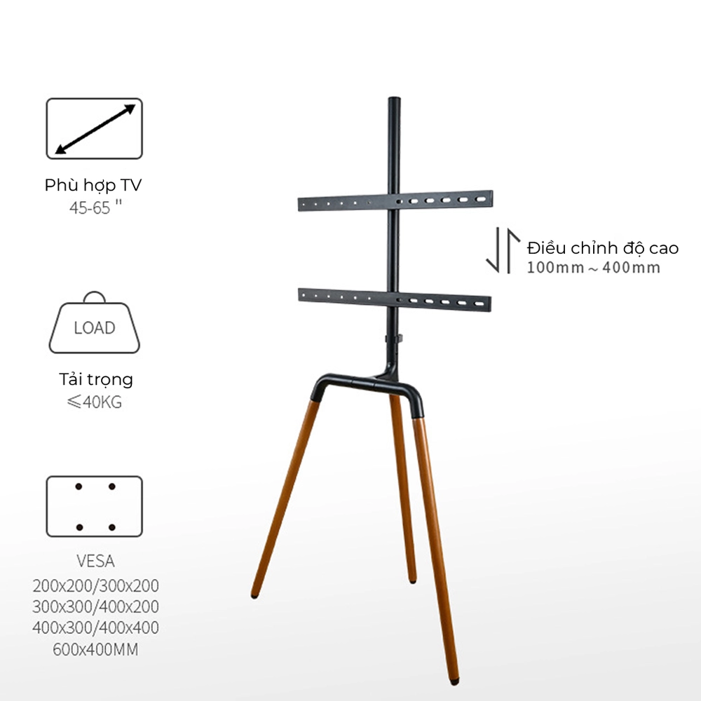 Kệ Treo Tivi 3 Chân VST-001B Siêu Đẹp 43-65 inch - ảnh 3