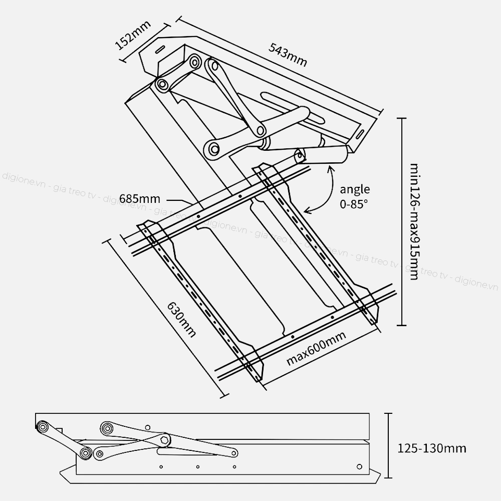 Giá Treo Tivi Thả Trần Có Điều Khiển 32-70 inch - ảnh 9